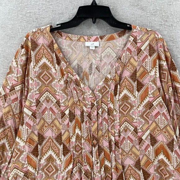J.Jill Boho BLouse‎ Womens Size XL Rayon Casual Cottagecore Flowy Balloon Sleeve - Picture 5 of 13